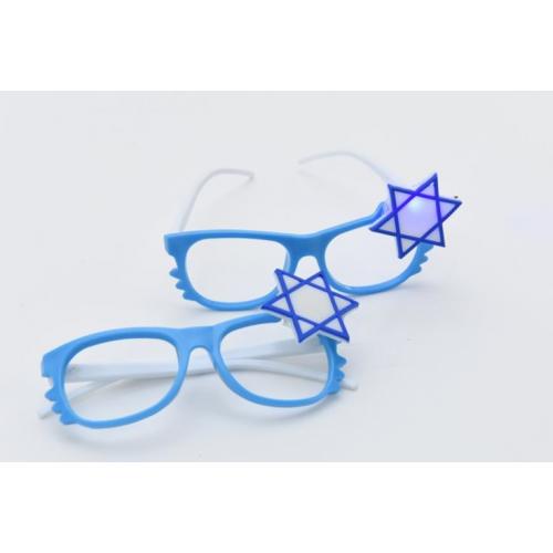 משקף דגל ישראל עם אור - מארז 12 יח'