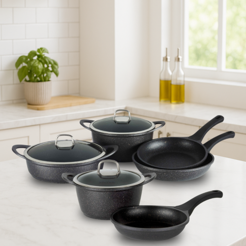 מארז בישול למטבח 9 חלקים מיציקת אלומיניום NON-STICK