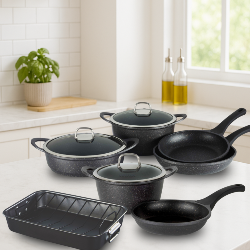 מארז בישול למטבח 9 חלקים NON-STICK ותבנית רוסטר 