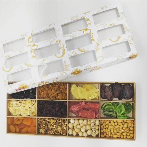 מארז פירות יבשים ייחודי בעל 12 תאים - 1250 גרם