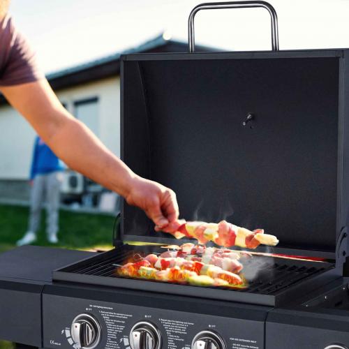 גריל גז 3 מבערי נירוסטה עם כירת צד 42,000BTU 