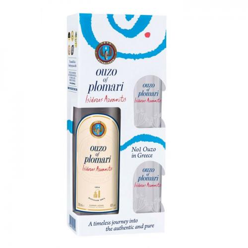 מארז אוזו מהודר עם שני כוסות 