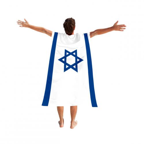 דגל גלימה עם ידיות לידיים לחגיגות ישראל ולעידוד במשחקי כדורגל