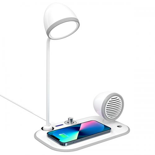 מעמד טעינה אלחוטי 15W משולב עם רמקול Bluetooth ותאורת לד
