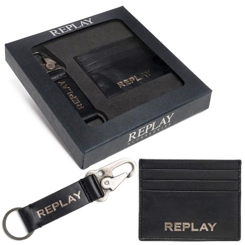 REPLAY - ריפליי מארז מתנה ארנק ומחזיק מפתחות