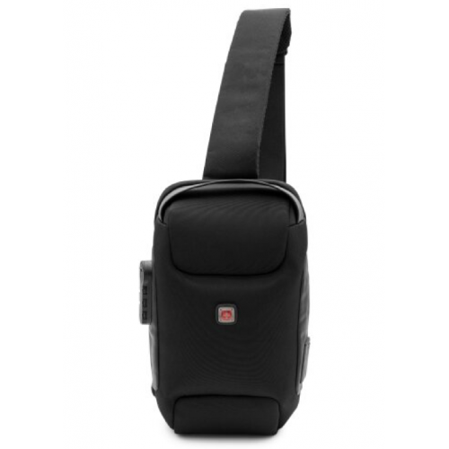 תיק צד POLOSWISS נגד גנבות עמיד במים עם מנעול וכבל טעינה